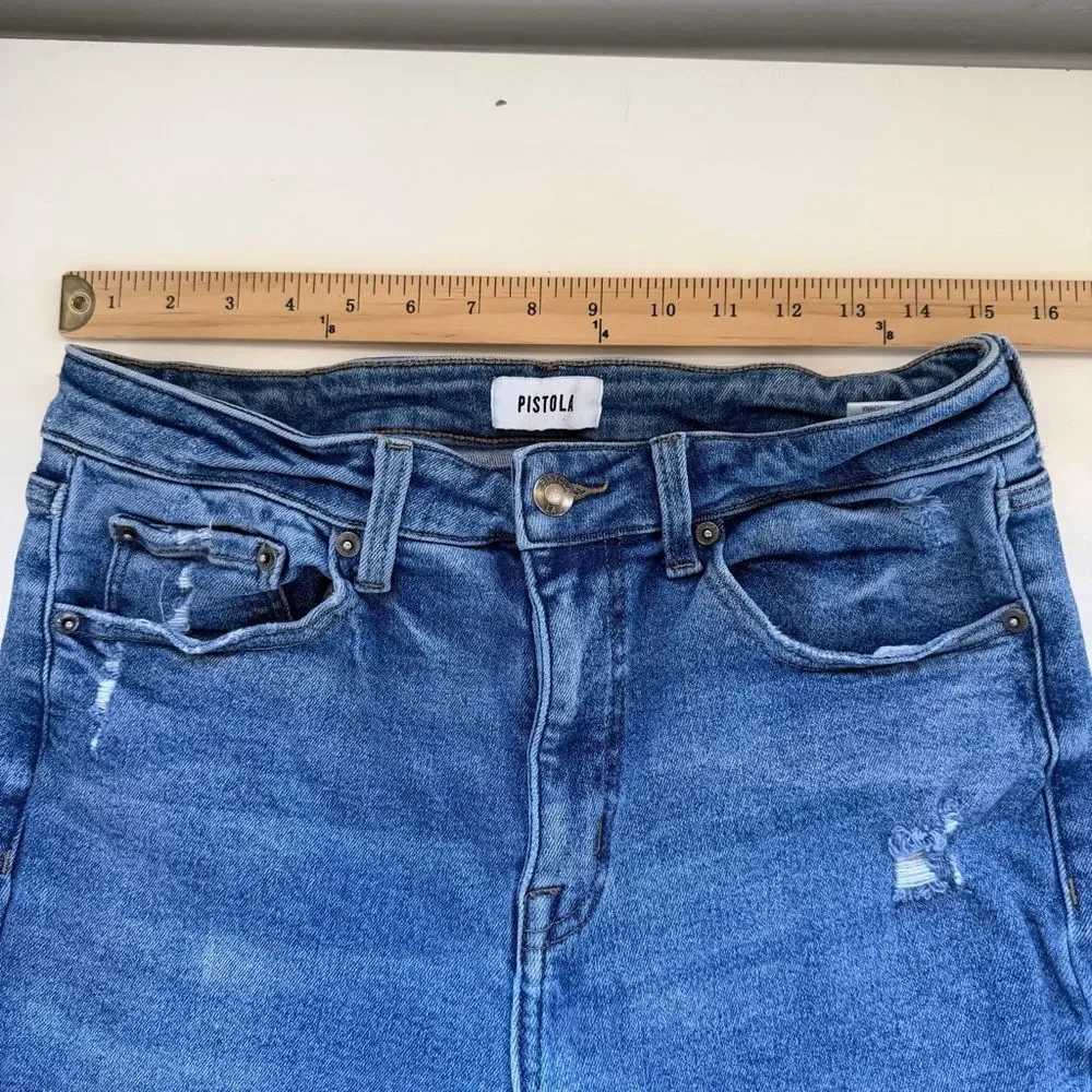 Pistola Jeans Monroe High Rise Slim Cigarette Mirage Blue Denim Size 30
